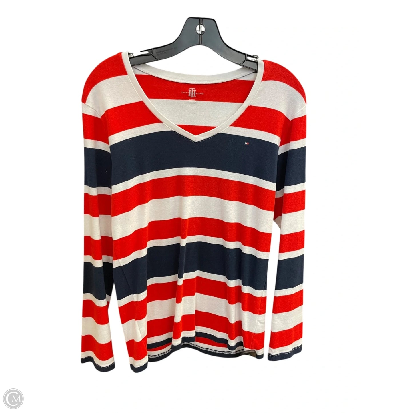 Top Long Sleeve By Tommy Hilfiger In Striped Pattern, Size: Xl