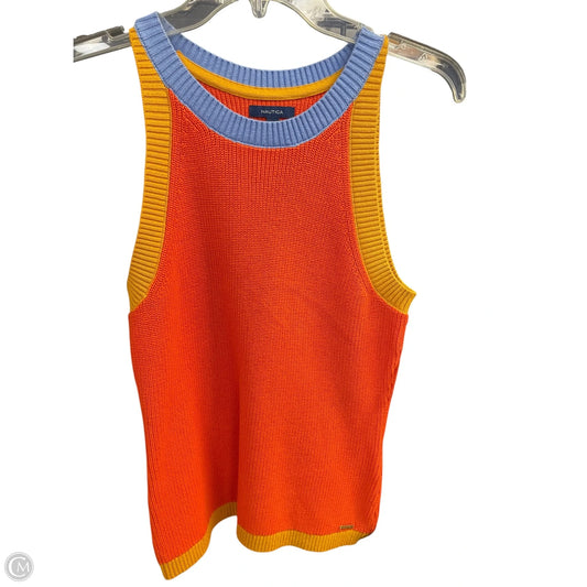 Vest Sweater By Nautica In Orange, Size: M