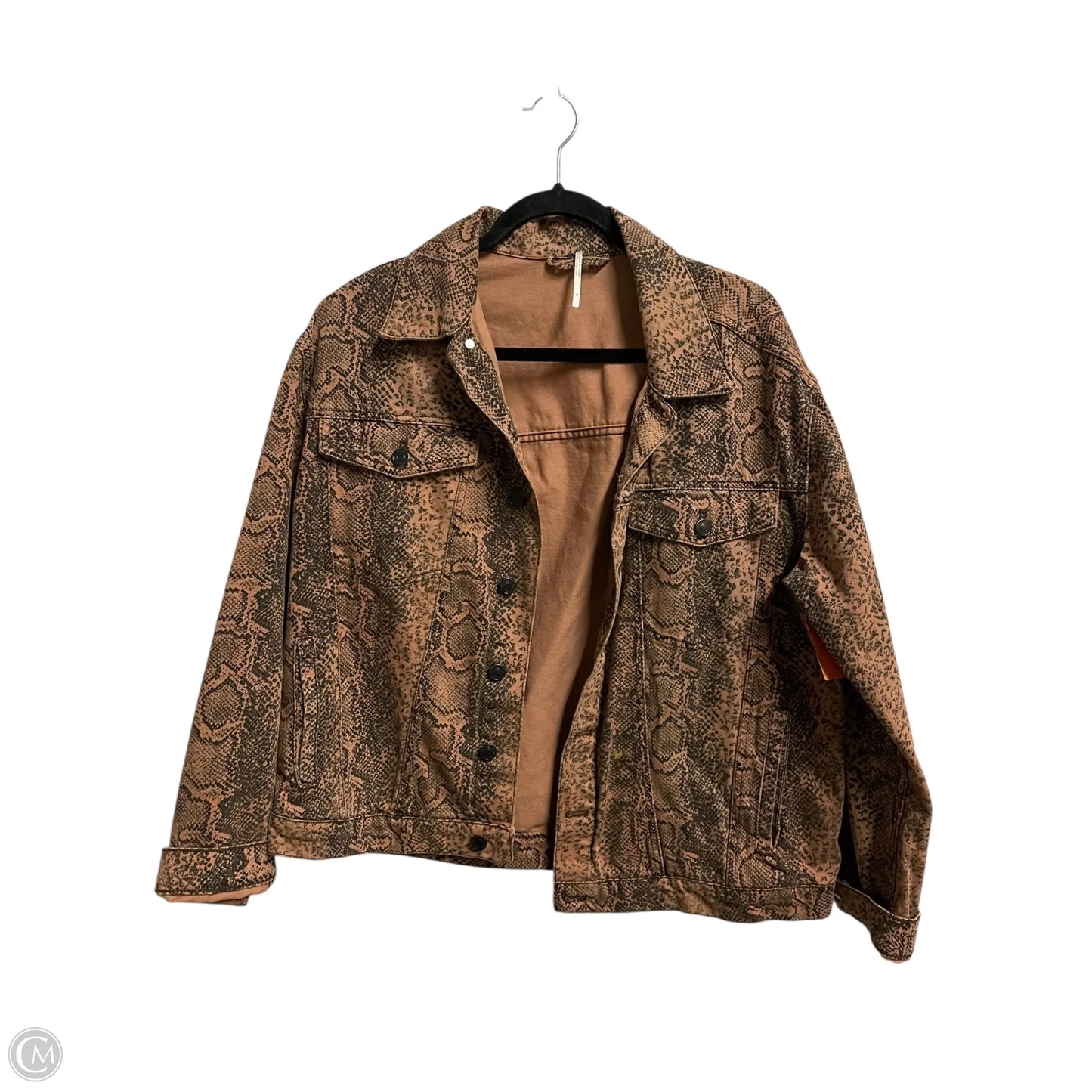 Jacket Denim By Free People In Animal Print, Size: M