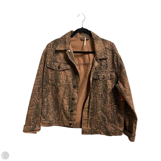 Jacket Denim By Free People In Animal Print, Size: M