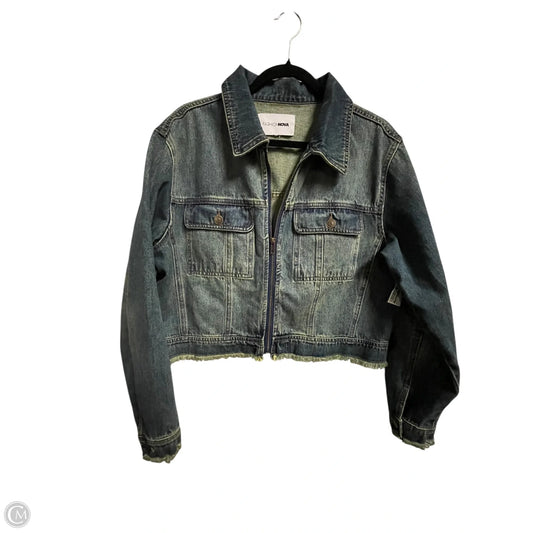 Jacket Denim By Fashion Nova In Blue, Size: L