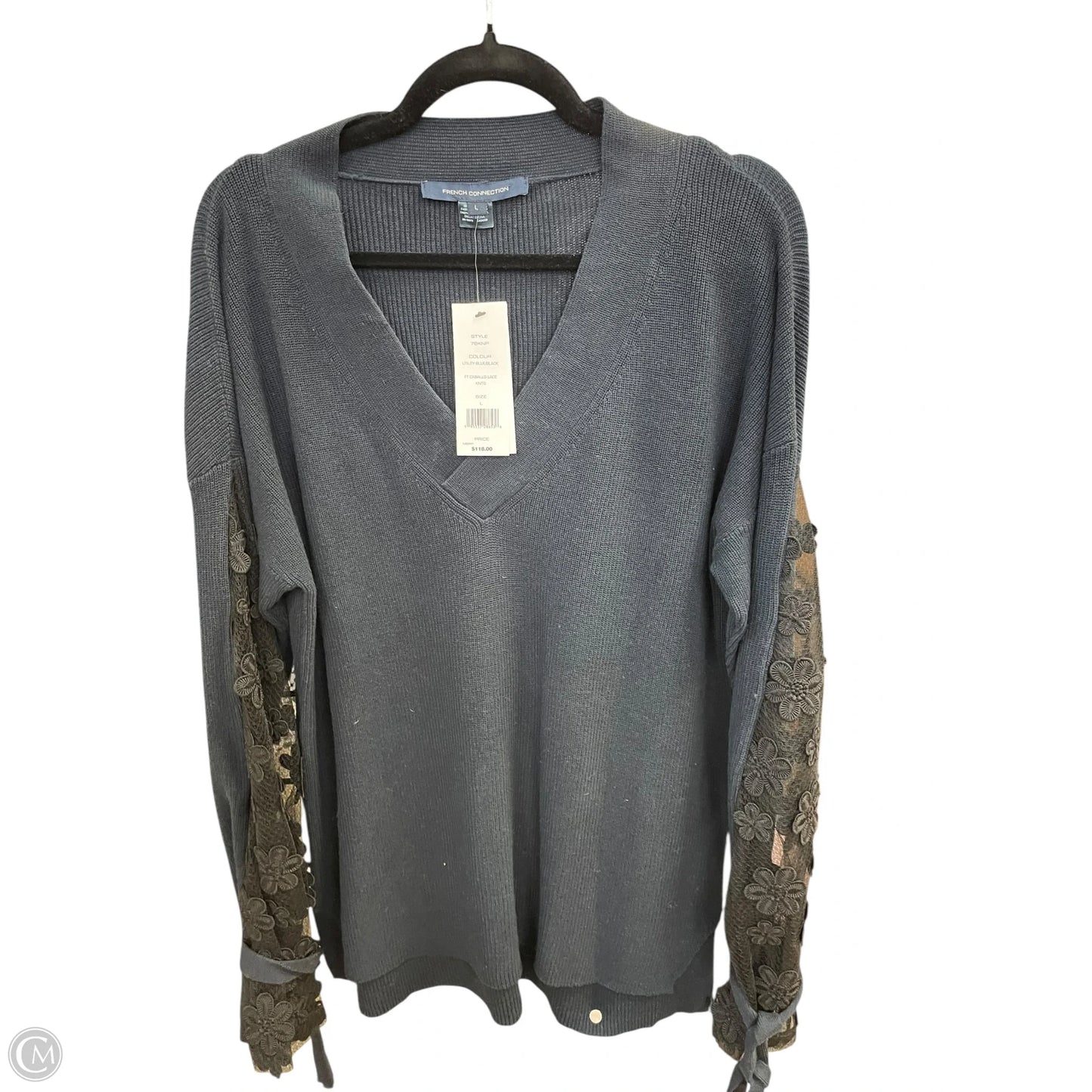Top Long Sleeve By French Connection In Blue, Size: L