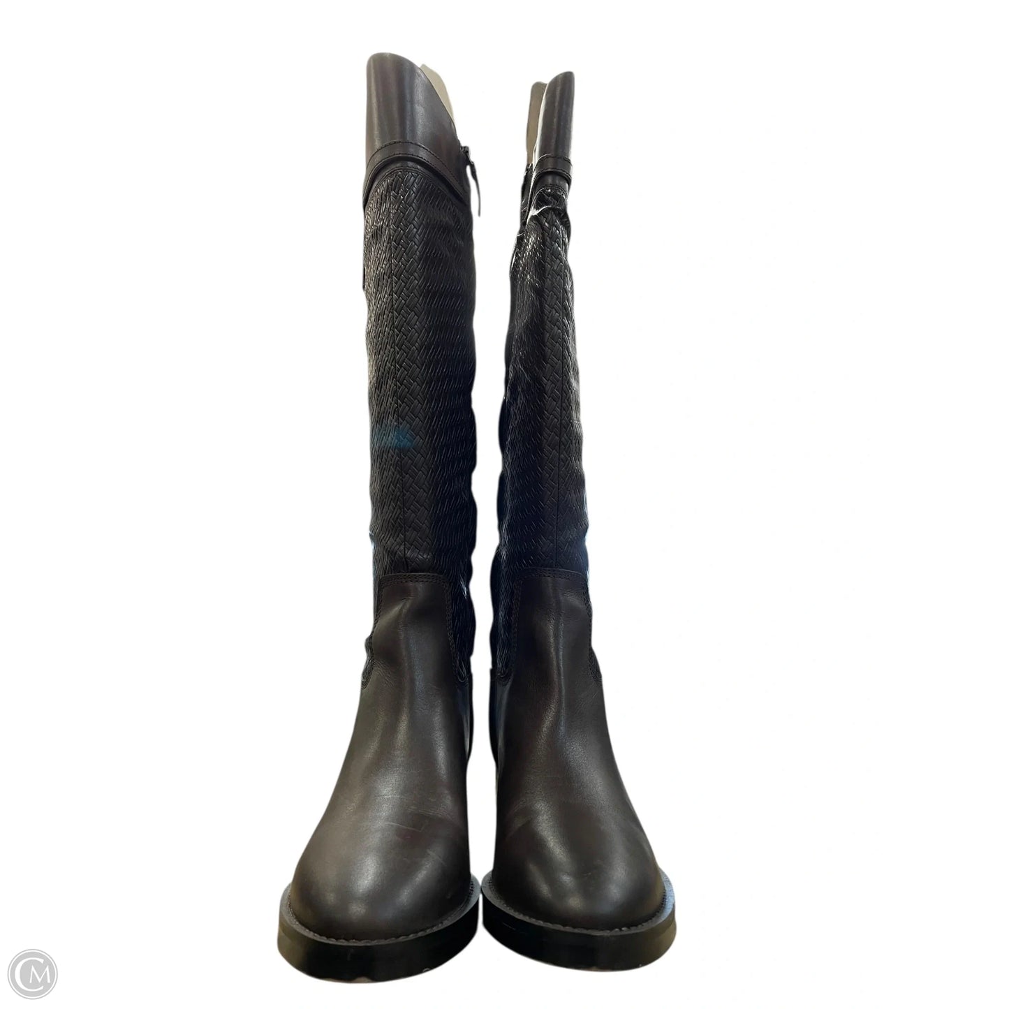 Boots Knee Heels By Clothes Mentor In Brown, Size: 9.5