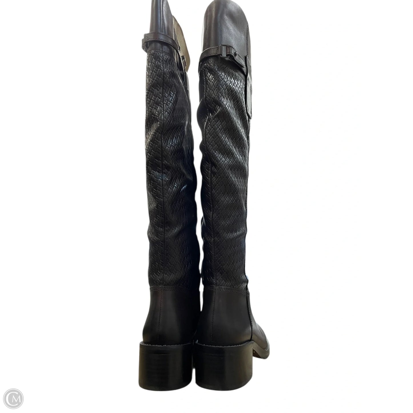 Boots Knee Heels By Clothes Mentor In Brown, Size: 9.5