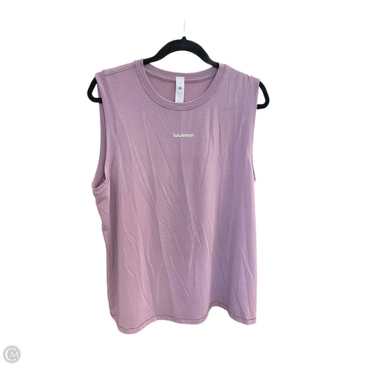 Athletic Tank Top By Lululemon In Purple, Size: 12