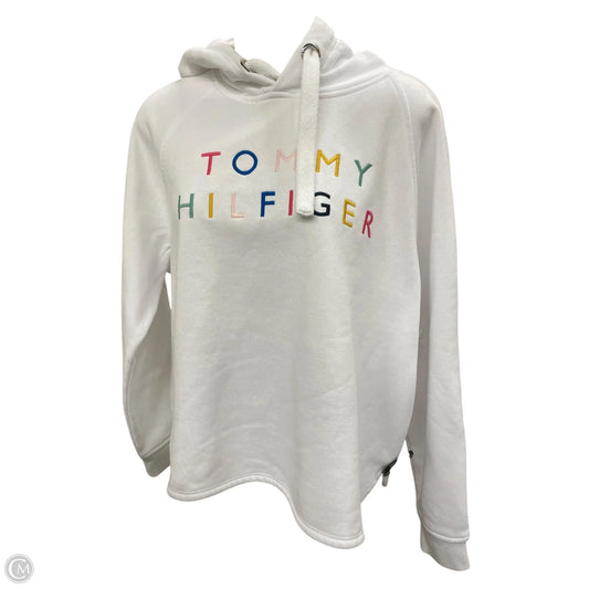 Sweatshirt Hoodie By Tommy Hilfiger In White, Size: S