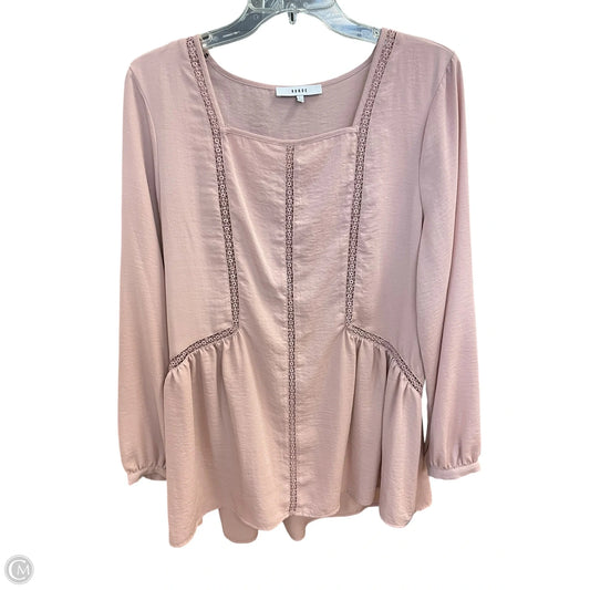 Top Long Sleeve By Ro & De In Pink, Size: L
